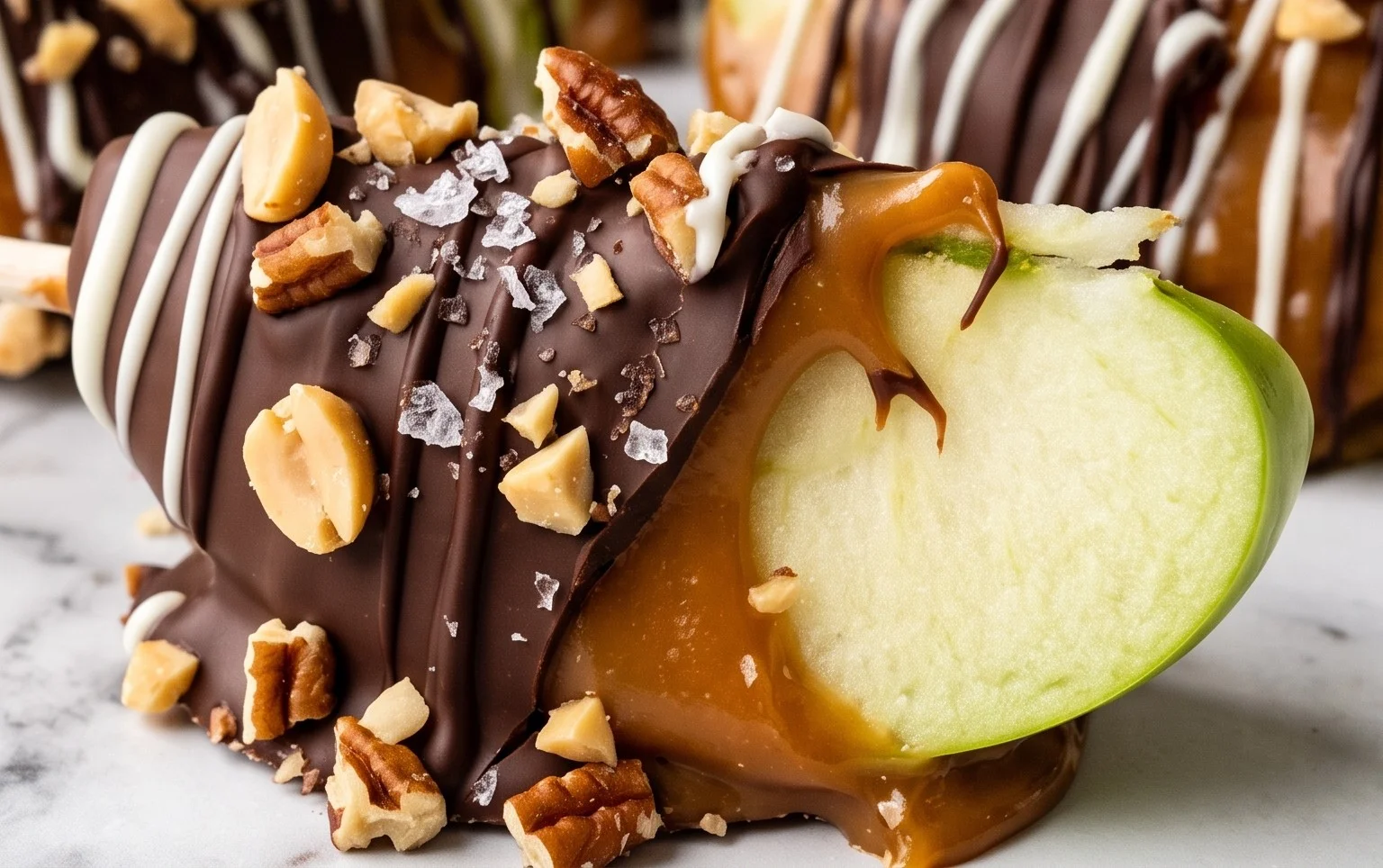 Chocolate Covered Caramel Apple Slices
