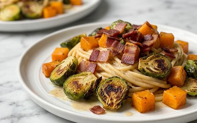 Beef Beef Bacon Brussels Sprouts Butternut Squash Pasta Recipe