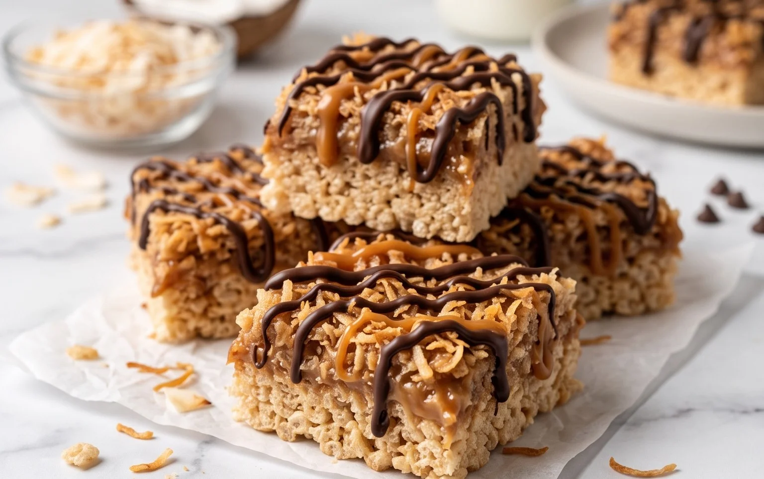 Easy Samoa Rice Krispie Treats Recipe