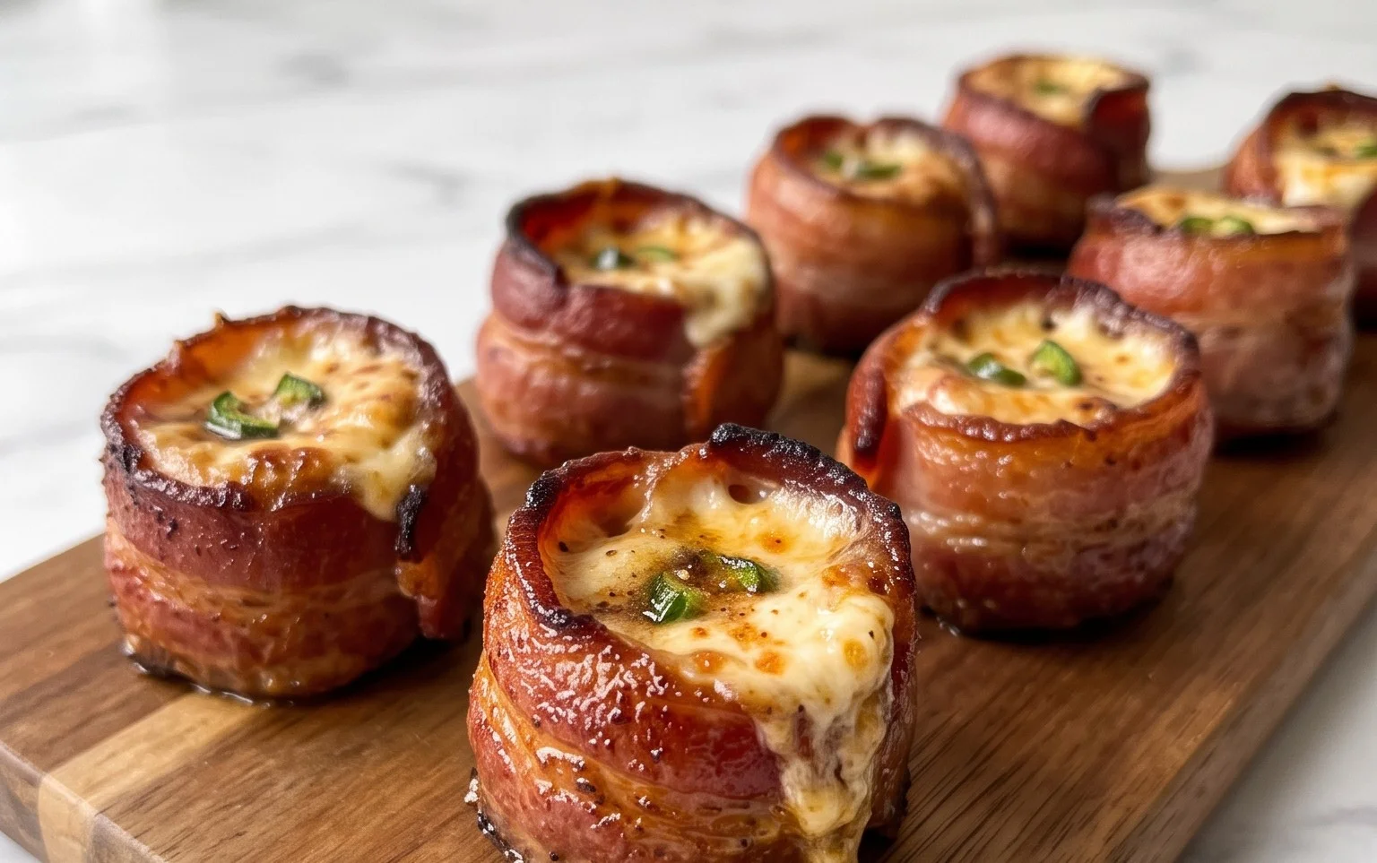 Smoked Pig Shots With Beef Bacon & Cream Cheese